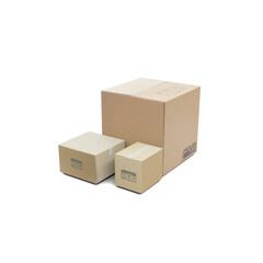Cardboard Box Package on Transparent Background
