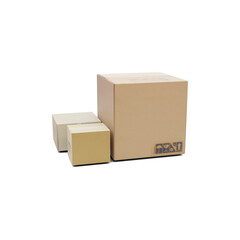 Cardboard Box Package on Transparent Background