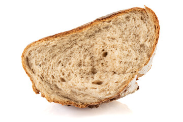 Half of fresh bread isoltated on white background
