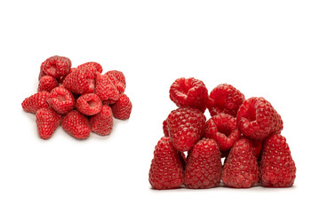 Tasty raspberries isolated on  white background.