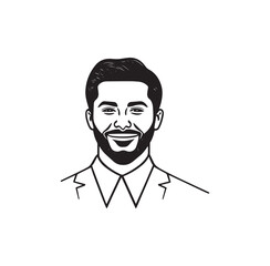 A bearded person vector art work.