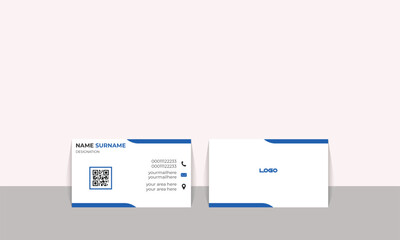 Double sided creative business card design with wonderful  colour combination modern business card template vector design visiting card. QR Code  . New visiting card design.                        

