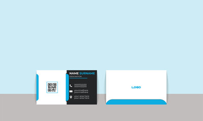 Double sided creative business card design with wonderful  colour combination modern business card template vector design visiting card. QR Code  . New visiting card design. 