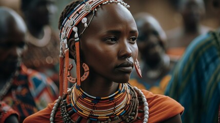 Fototapeta premium AI African Tribes: Intimate and Powerful Portraits Capturing the Beauty and Diversity of Traditional Cultures