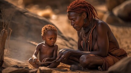 Fototapeta na wymiar AI African Tribes: Intimate and Powerful Portraits Capturing the Beauty and Diversity of Traditional Cultures