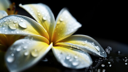 white flower with drops