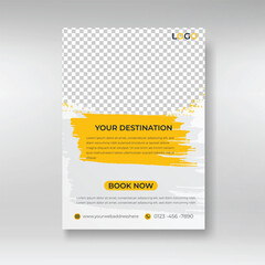 Travel flyer ,tourism, vacation flyer poster design template.