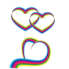 Stylized rainbow hearts ribbon.