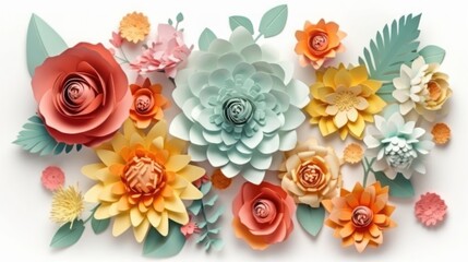 Mother's day, paper flowers, generative ai