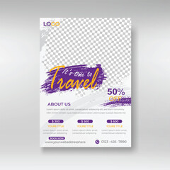 Travel flyer ,tourism, vacation flyer poster design template.