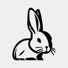 Rabbit head logo icon symbol head vector