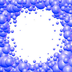 Background with render 3d color balls. Round Sphere of geometric objects, pearl made of metal and plastic. Template with social media story, social networks. vector illustration. 