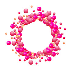Colorfull balls 3d render. Colorfull balls on white background. Abstract digital illustration. Photoframe. 