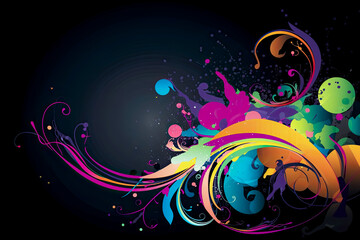 Abstract vector background with colorful swirls. - Generative Ai -  Modern, contemporary, creative, digital, rainbow.
