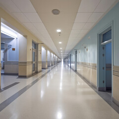 Un hôpital avec plusieurs portes médicalisés 