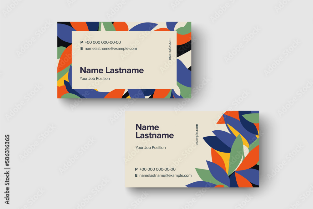 Wall mural trendy minimal abstract business card template. modern corporate stationery id layout with geometric