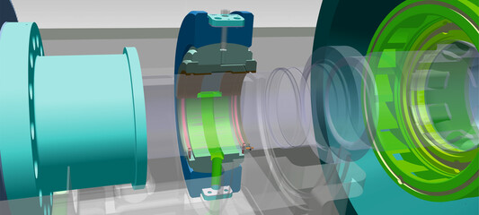 Journal bearing turbine 3D illustration © Richard