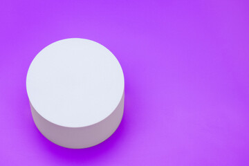 Purple  product background. Empty podium