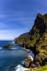Fototapeta na wymiar High cliffs of Madeira, Portugal