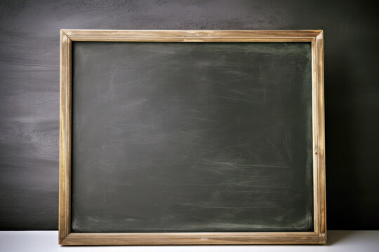 wooden frame blackboard, Generative AI