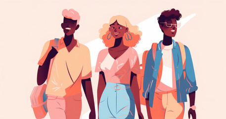 Best friends take a day trip to explore the nearby sights and learn about the local culture. Generative AI