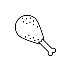 Chicken drumstick icon vector. turkey leg illustration sign. food symbol. poultry meat logo.