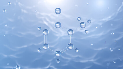 o-cresol molecular structure, 3d model molecule, isomer of p-cresol and m-cresol, structural chemical formula view from a microscope