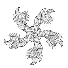 Symmetric Spike Mandala. Mechanical shuriken zentangle style.
