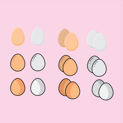 Obraz na płótnie Canvas Egg icon in flat style. Egg vector illustration on pink background.