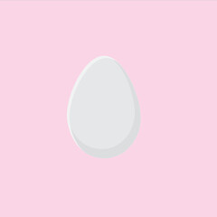 Egg icon in flat style. Egg vector illustration on pink background.