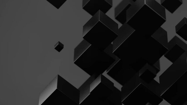 Fondo corporativo de  formas y cubos. Fondo de tecnolog&iacute;a abstracta. Formas geom&eacute;tricas en la oscuridad.