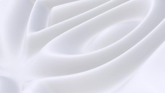 Fondo abstracto de superficie con textura de ondas blancas. Movimiento lento relajante.