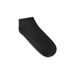 Black short realistic sock mockup, illustration