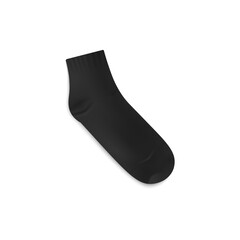 Empty realistic black sock mockup, illustration