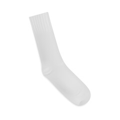 White long sock 3d realistic template illustration isolated on white.