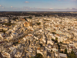 Fly by drone around trullo in Amalfi.