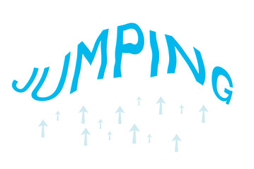 Bent jumping written background design
