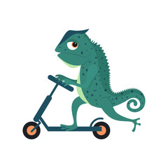 Fototapeta na wymiar cute cartoon chameleon