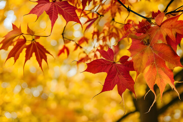 Fototapeta na wymiar 美しい秋の紅葉、楓