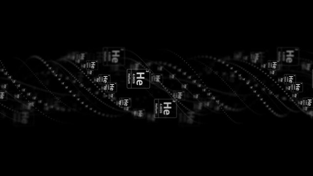 HELIUM Molecule Symbol, Chemistry Periodic Table, Animation, Background, Rendering, Loop
