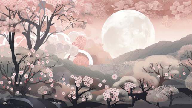 landscape with Cherry Blossom