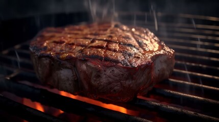 Yummy beef grill steak. Generative ai