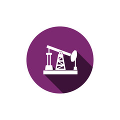 Flat icons set, factory isolated icon on white background, oil industry