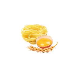 egg pasta on a white background
