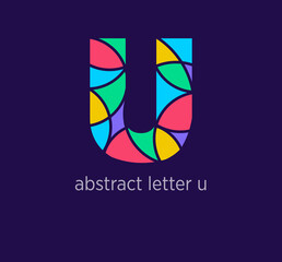 Modern abstract letter u logo icon. Unique mosaic design color transitions. Colorful letter u template. vector. © Zeybart