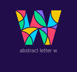 Fototapeta na wymiar Modern abstract letter w logo icon. Unique mosaic design color transitions. Colorful letter w template. vector.