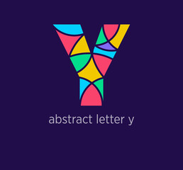 Modern abstract letter y logo icon. Unique mosaic design color transitions. Colorful letter y template. vector.