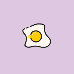 Fried egg vector icon. Fried egg icon. Fried egg vector icon