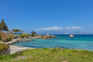 small cove with crystal clear water on Dodo Beach in Ardic (Cesme, Izmir region, Turkey) © ssmalomuzh