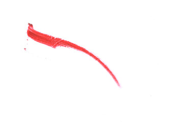 Lipstick smudged on white with clipping path.